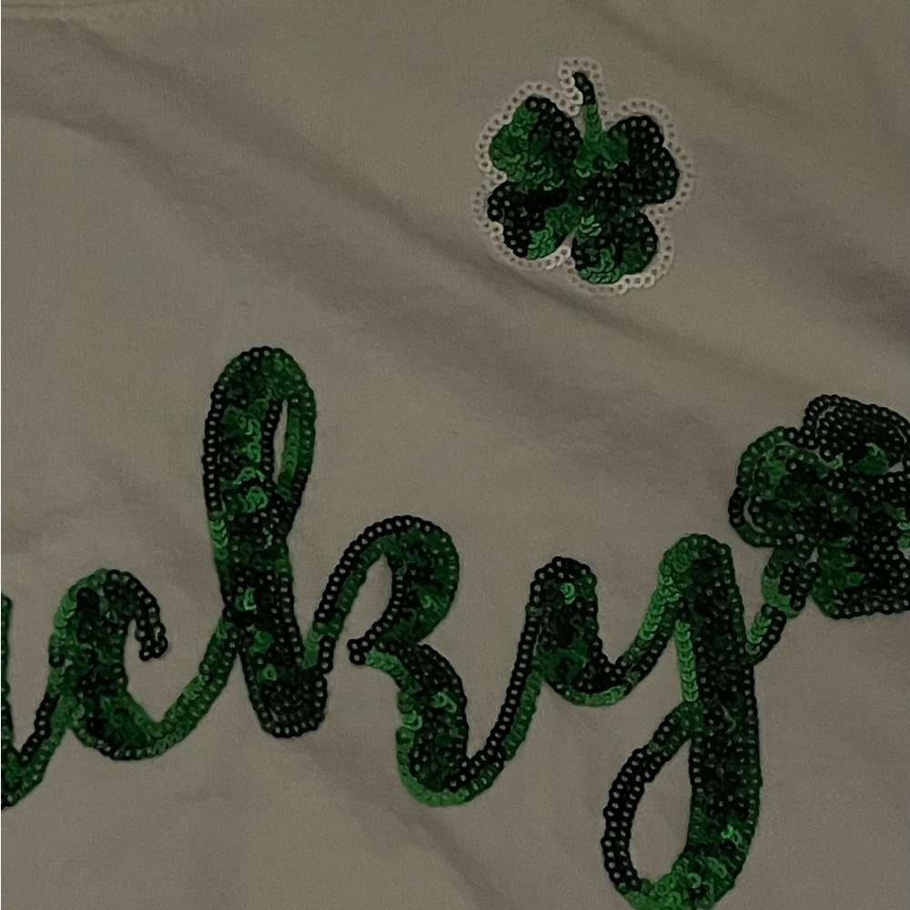 Lucky Bra Women's White and Green Graphic Top - Picture 4 of 5